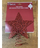 Elegance Christmas Tree Topper Red Glitter Star - $27.00 CAD