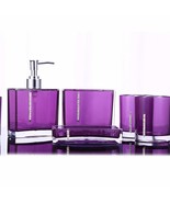 5-Piece Purple Bathroom Accessory Set with Sink Items - €61,47 EUR