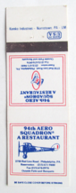 94th Aero Squadron Restaurant - Philadelphia, Pennsylvania 20RS Matchbook Cover - £1.39 GBP