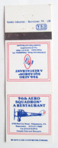 94th Aero Squadron Restaurant - Philadelphia, Pennsylvania 20RS Matchbook Cover - £1.37 GBP