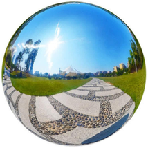 Globe Mirror Ball Silver Stainless Steel Polished Reflective Smooth Garden NEW - £61.59 GBP
