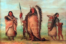 George Catlin Sioux, Black Rock with family Giclee Art Print + Ships Free - £31.17 GBP+