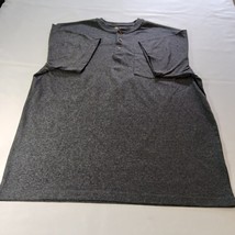 Carhartt Henley Men’s T-Shirt Adult Large Charcoal Cotton Short Sleeve K84 026 image 9