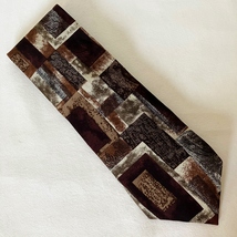 Hunting Horn Neck Tie J Riggings Geometric 100% Silk Rust Brown Grey Blo... - £19.32 GBP