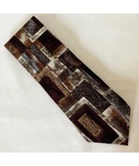 Hunting Horn Neck Tie J Riggings Geometric 100% Silk Rust Brown Grey Blo... - $33.95 CAD