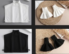 Off White, Black / Knit Fake Collar / False Collar / Removable Collar B662 - £12.17 GBP+