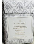 EverHome Printed Cotton Sateen European Pillowcases (2) Standard/Queen-Leaf - $44.43