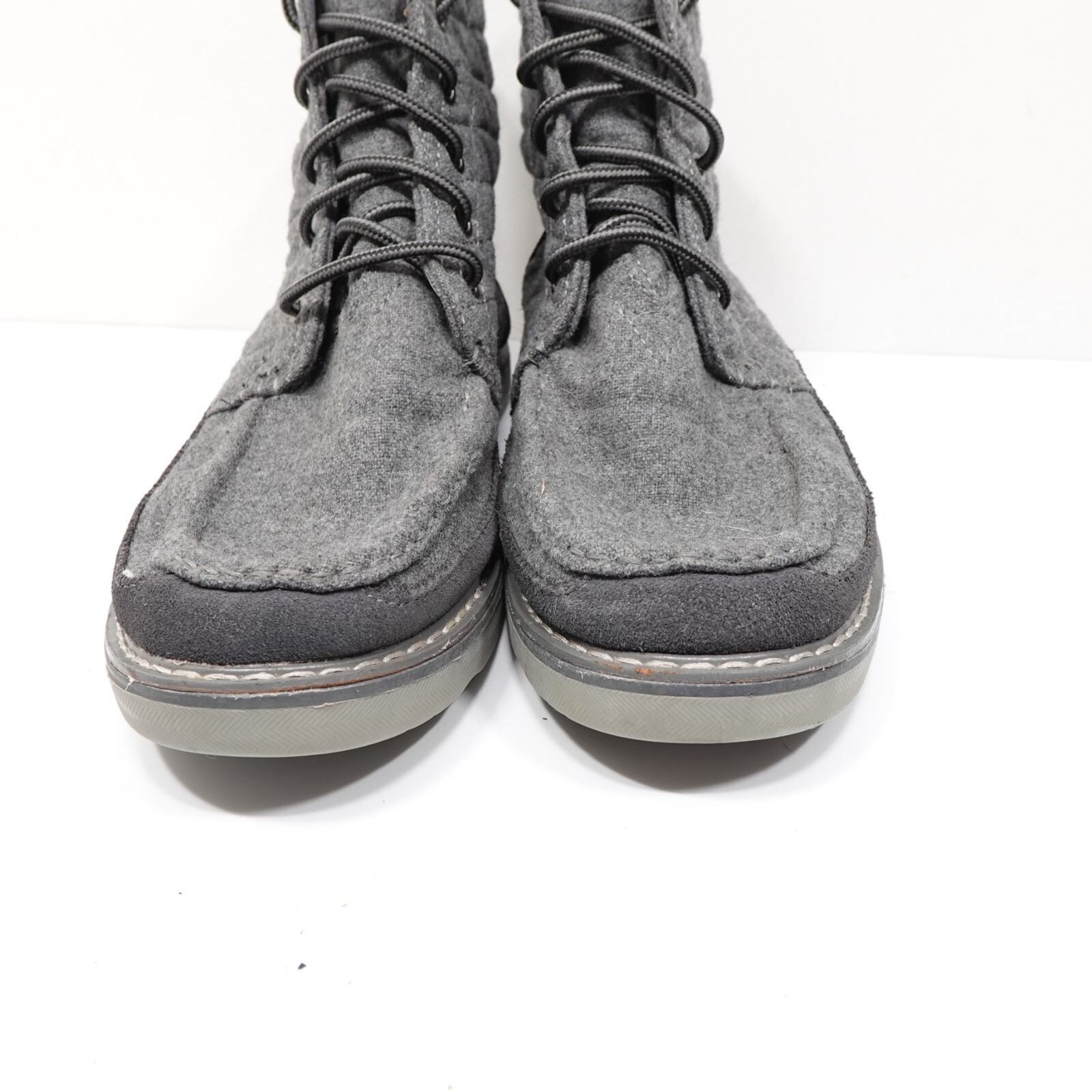 Toms Searcher Chukka Boot Quilted Wool Lace Up Heather Gray Mens Size 7 Item image 3