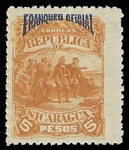 1892 NICARAGUA Stamp - Overprint &quot;Franqueo Oficial&quot; 5c SC# O23 C57 - £1.54 GBP