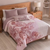 Hanami Flowers Decorative Reversible Comforter Set 4 Pcs King Size - £114.73 GBP