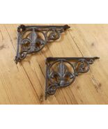 2 FLEUR DE LIS SHELF BRACKET BRACES CORBELS PLANT HANGERS FRENCH Corbels - $37.82 CAD