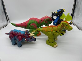 Fisher Price Mattel Imaginext Walk Roar Dinosaurs Triceratops Dilophosaurus LOT - £23.66 GBP