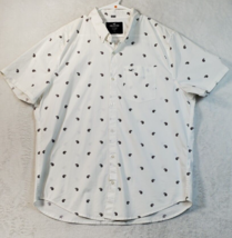 Hollister Shirt Men Size XL White Paisley Short Sleeve Pocket Collar Button Down - £12.57 GBP