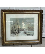 Antique 19th 20th Century Ornate Wood Gesso Gilt Painting Picture Frame Art - $5,644.84 MXN