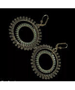 Hoop Earrings Gold Tone  Missing One Stone  - $13.29 CAD