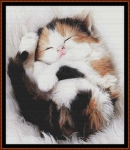 Sleepy Kitten 2 ~~ counted cross stitch pattern PDF - $19.95