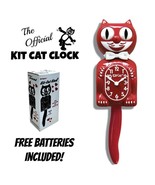 SPACE CHERRY RED KIT CAT CLOCK 15.5&quot; Free Battery MADE IN USA New Kit-Ca... - $98.58 CAD