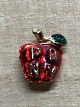 New York Police Department - Big Apple -RED Apple New York - Vintage Lapel Pin - £3.82 GBP