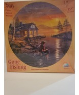 Gone Fishing by D.L. &quot;Rusty&quot; Rust 19&quot; Round 500 Piece Jigsaw Puzzle Suns... - £15.61 GBP
