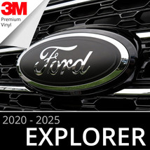 2020-2025 Ford Explorer Emblem Overlay Insert Decals - MATTE BLACK (Set of 2) - £17.95 GBP