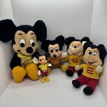 Lot 5 Vintage Mickey Mouse Plush (4) And 1 Figure Knickerbocker Walt Disney - $37.04