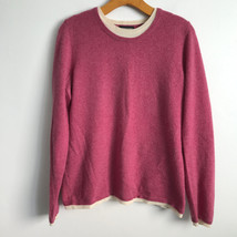 Sutton Studio L Sweater Pink Cashmere Tippi Layer Long Sleeve Pullover B... - £28.63 GBP