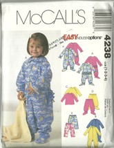 McCall&#39;s Sewing Pattern 4238 Toddler Jumpsuit Top Pants Pajamas Size 1 2... - $9.98