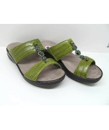 Dr. Comfort SHARON Green Croc Embossed Jewel T-Strap Slide Sandals Size ... - £47.02 GBP