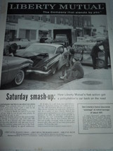 Vintage Liberty Mutual Insurance Saturday Smash Up Print Magazine Advert... - $5.99