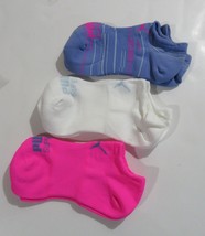 Puma Womens All Sport Superlite No Show Socks Pink Blue and White Pack of 3 - $13.99