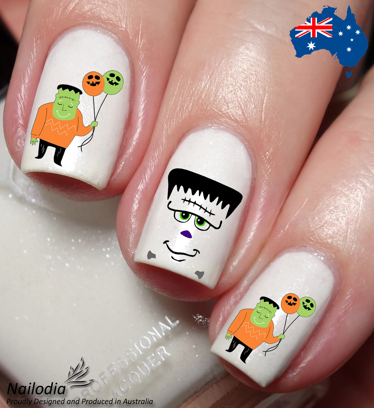 Halloween Party Scary Frankenstein Nail Art Decal Sticker Water Transfer Slider