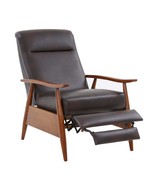 Sarasota Wood Arm Push Back Recliner - Burnished Brown Faux Leather - €481,46 EUR