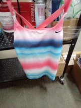 NWT Girl’s NIKE Swim Rainbow Crisscross Swimsuit Top, Small   076boxDzb - £12.87 GBP