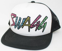 Swagg 90s colors  Black white Foam trucker mesh back Hat Cap Snapback - £5.68 GBP