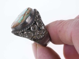 size 10.5 Old Pawn Navajo Silver/turquoise ring - £168.80 GBP