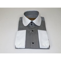 Men 100% Cotton Dress Shirt CIERO MONTERO Turkey 1A99-01 White Black Slim Fit image 5
