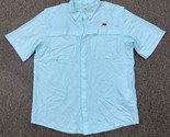 Perlis Crawfish Fishing Shirt Gingham Blue Medium Lightweight Read - $27.12