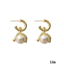 Ment geometric retro european and american earrings baroque pearl women punk zinc alloy thumb200