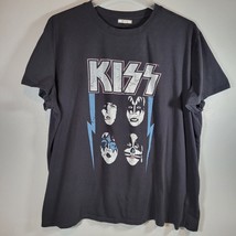 Kiss Mens Shirt 3XL Short Sleeve Graphic Crew Neck Black Maurices Casual - £10.63 GBP