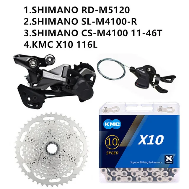  Shimano Deore M4100/M5120 Mtb 10/20 Speed Sl Rd Bicycle Transmission X10 116L C - £180.21 GBP