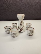 Vintage Tokkuri Crane Japanese Sake Set (6 Pieces) - £22.36 GBP