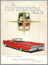 1959 Lincoln Continental Mark IV Convertible PRINT AD BX3 - $139.27 MXN
