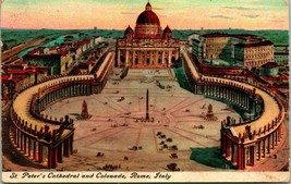Vtg Postcard 1910 St. Peter&#39;s Cathederal Rome Italy - Guntown MS Cancel - £4.20 GBP