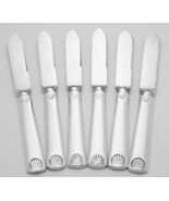 6 ANTIQUE CHEESE FRUIT KNIVES SULTANA SILVERPLATE 1847 WM ROGERS SHELL H... - $49.49