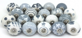 12pcs Grey White Ceramic Knobs Cabinet Drawer Pull US SELLER with Fast S... - £11.70 GBP