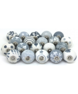 12pcs Grey White Ceramic Knobs Cabinet Drawer Pull US SELLER with Fast S... - £11.79 GBP