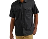Wrangler Men&#39;s Short Sleeve Woven Shirt Jet Black Double Pockets Large - $18.99