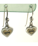 Two-Tone Heart &quot;Love&quot; Dangle Earrings - $9.11 CAD