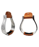 Horse Saddle Stirrups Western Saddle Aluminium Engraved Oxbow Stirrups 51183 - $44.54