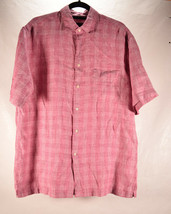 Jos A Bank Reserve Mens 100% Linen Button Down Shirt M Pink Purple NWT   - $44.55